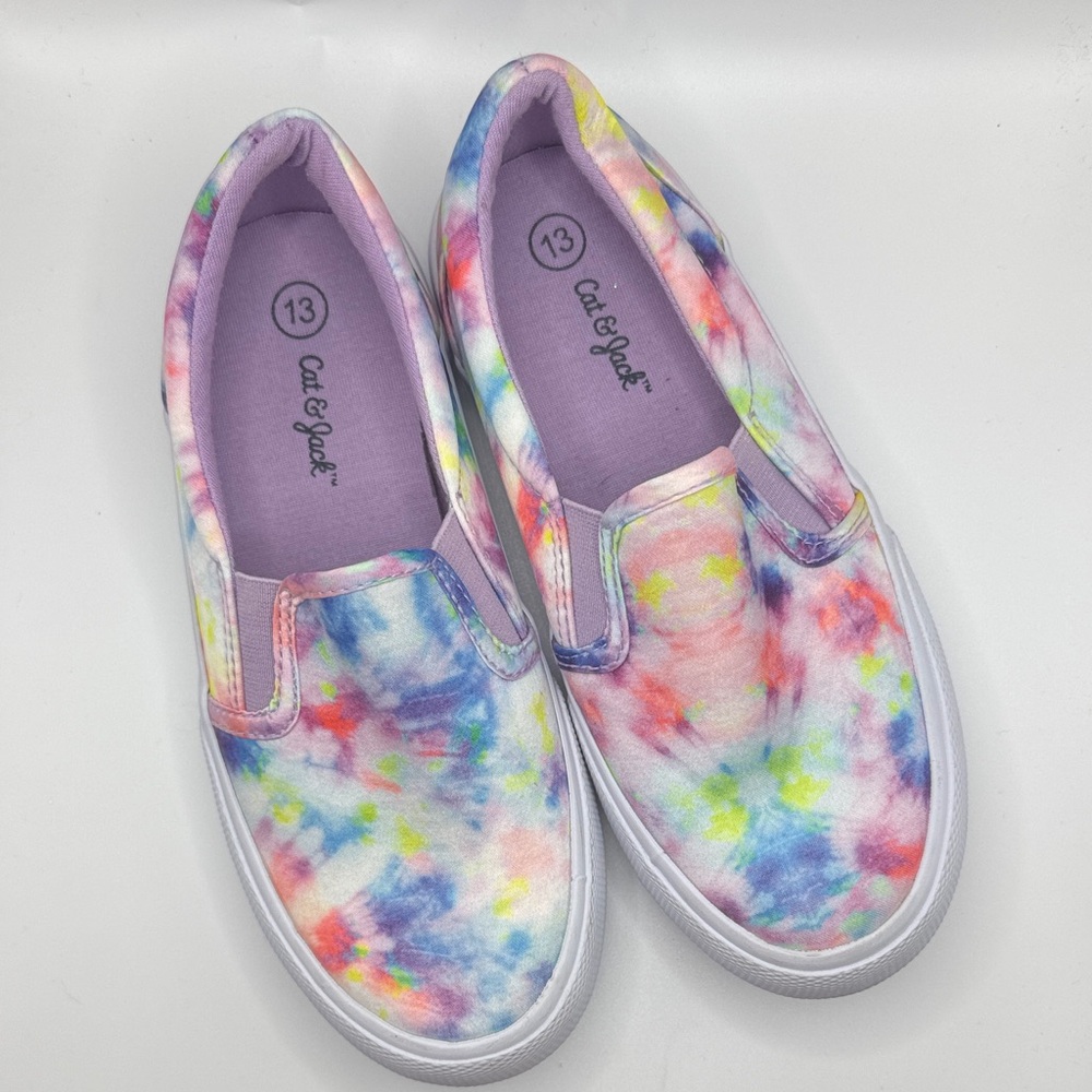 Cat & Jack Kids Multicolor Tie-Dye Sneakers Size 13